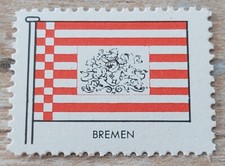 kleine Marke Flagge Bundesland Bremen mit original Gummi
