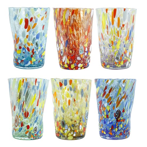 Set sechs murano glas - 6,