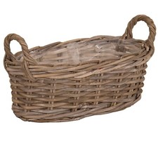 Pflanzkorb aus Weide mit Folie