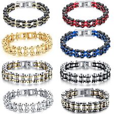 Herren Armband Edelstahl Biker Fahrrad Motorradkette Armkette Armreif Männer