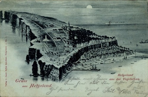 Mondschein nordseeinsel - ak,