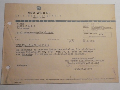 Nsu werke neckarsulm fox - neckarsulm,