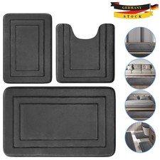3 tlg Set Bad Badezimmer Garnitur Badematte WC Vorleger Dusch Matte Teppich DHL