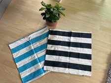 Kissenbezüge 40x40 NEU - hellblau gestreift, dunkelblau gestreift