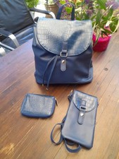 Damenrucksack Handtasche Kunstleder blau NEU