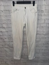 Crazy Lover strukturierte Jeans weiss Krone silberne Stickerei Grösse 34