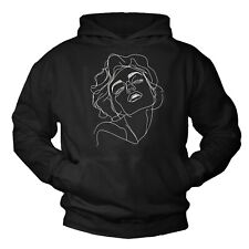 Herren Pullover schwarz Baumwolle Frauen Gesicht Marilyn Tattoo Sweatshirt S-4XL