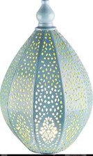 Faszinierende Laterne "Orient" LED ausdrucksstarkem Blau 32 cm Ø 19,5 cm