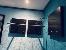 Wandgarderobe, Schwarz/massivholz, , Hacken Anthrazit, Schönes Design,Glasplatte