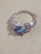 Damen Ring Edelsteine Mystik Topas  & Amethyst Gr. 8 57 