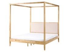 Himmelbett Holz hellbraun 160