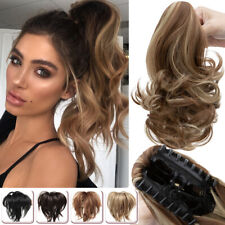 DICK Wie Echthaar Pferdeschwanz Ponytail Extension Bun Clip In Dutt Haarteil 12"