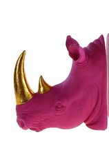 Buchstütze Nashorn pink gold