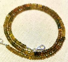 Turmalin Kette Braun - Dravit - 925 Silber - 60 Karat - 44 cm - Braun