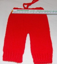 Unterhose Puppenhose für  Puppe - Gesamtlänge ca. 20 cm aus Wolle Rot Gestrickt