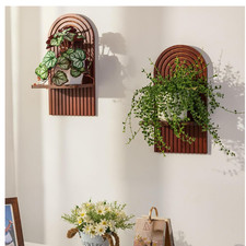 Wandregal Holz Walnuss 2er Set