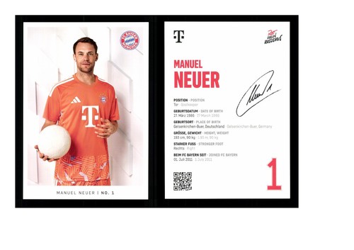 Manuel neuer autogrammkarte - neuer,