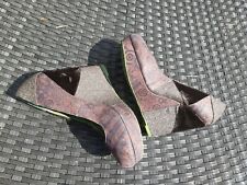 DESIGUAL Hippie PATCHWORK Pumps Wedges Plateau Materialmix Samt Brokat 41 42 NEU