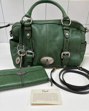 FOSSIL grün LEDER TASCHE