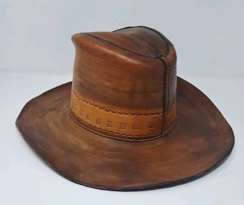 Leather cowboy hat - leather, unisex
