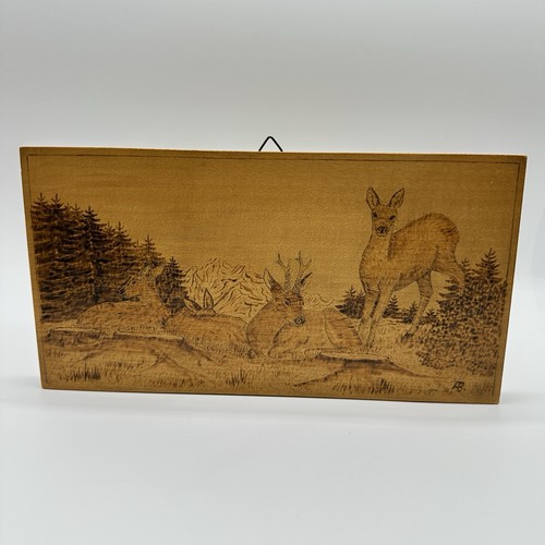 Holzbild brandmalerei wild - holzbild,