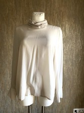 Brunello Cucinelli Bluse Beige Seide Größe XL Damen Luxus