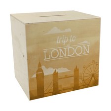 Spardose aus Holz mit schönem