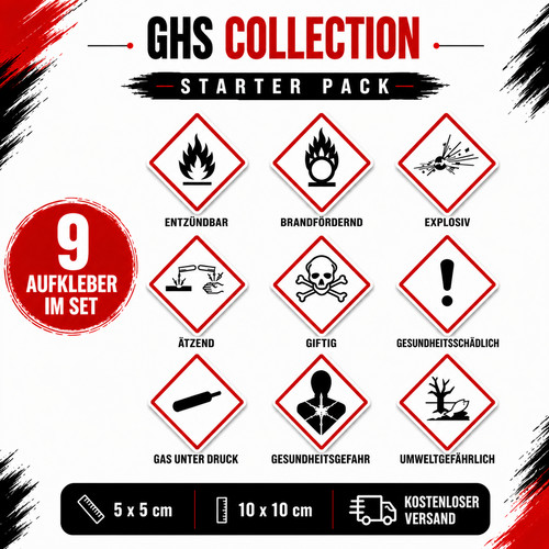 Ghs gefahrstoff aufkleber - ghs, set