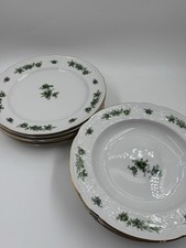 Seltmann Wieden Ess Und Suppenteller  Für 5 Person Grünen Blumen Dekor vintage