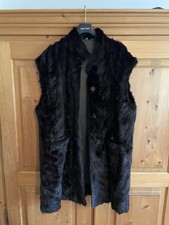 Lange Weste Jacke * Wiesel Pelz * Braun * Gr. 42 / 44