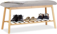 Relaxdays Schuhbank Bambus