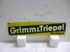 Grimm & Triepel Kautabak  Nordhausen  Orig. altes Blechschild, 1930er Jahre