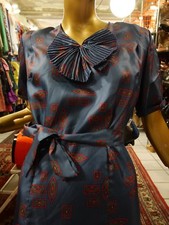 Abendkleid S nachtblau Kleid seidig 40er TRUE VINTAGE 40s silky dress