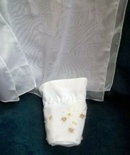 Damen Abendtasche Brauttasche Konfirmation weiß mit Perlenstickerei + Stola/Tuch