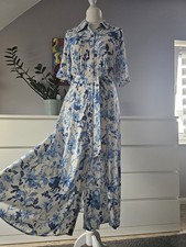 H&M Florales Blusenkleid Blau