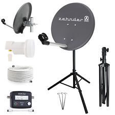 ZEHNDER Camping SAT Anlage 40cm Schüssel Spiegel Dreibein Stativ LNB Finder Set