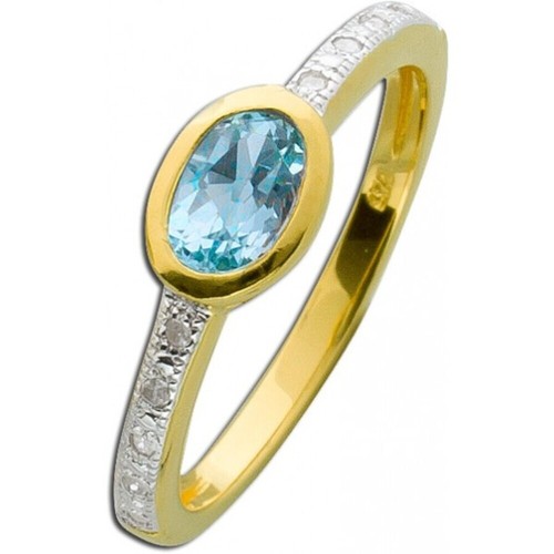Blautopas diamant ring - diamant,