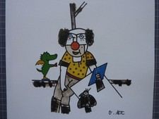 OTMAR ALT - Seriegrafie um 1990 "Der Clown" !!