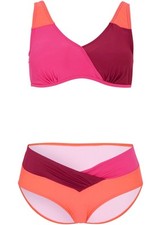 2-tlg Set Bügel Bikini Gr. 42 (80) C Pink Bordeaux Coral Damen-Bademode Neu