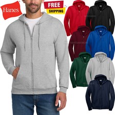 Mens Hanes Full Zip Hoodie