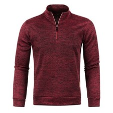 Herren Pullover Pulli Fleecefutter Sweatjacke Sweatshirt Rollkragen Langarm DE