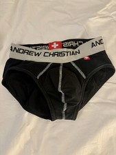 Andrew Christian Herren Slip, Größe M, schwarz, mit Einlagepolster, gay