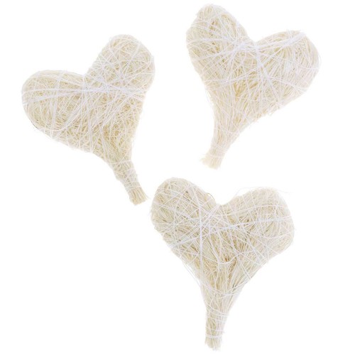 Sisalherz creme 5cm - sisalherz,