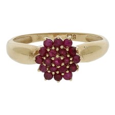 Rubinring 333/8 K Gelbgold Weite 62 Geschenk Vintage Goldschmuck R03.5702