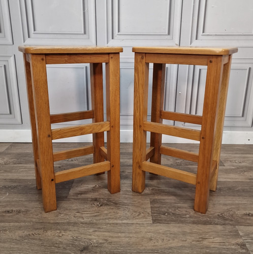 Vintage paar barhocker massiv - paar,