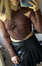 Braunes top mit muster - braunes,