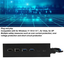 5.25in USB 3.0 Front Panel Hub 4 Ports 5Gbps High Speed 19pin USB Front Panel