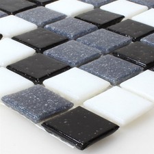 Glas Mosaik Fliesen Weiss Grau