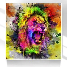 Leinwand Bild Löwe Abstrakt