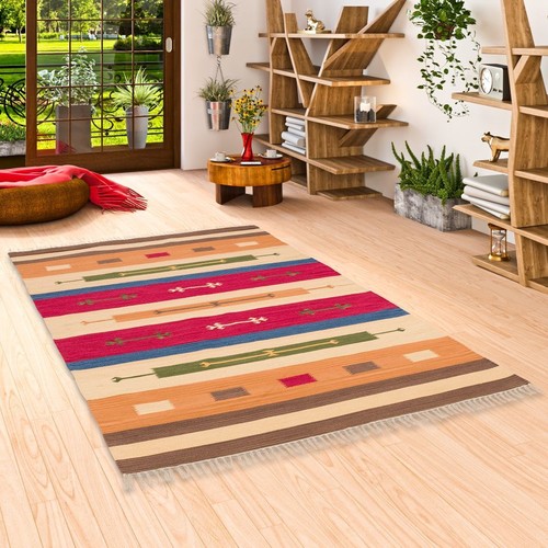 Baumwolle natur kelim teppich - kelim,